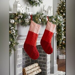 Wondershop Red and Pink Striped Holiday Stocking